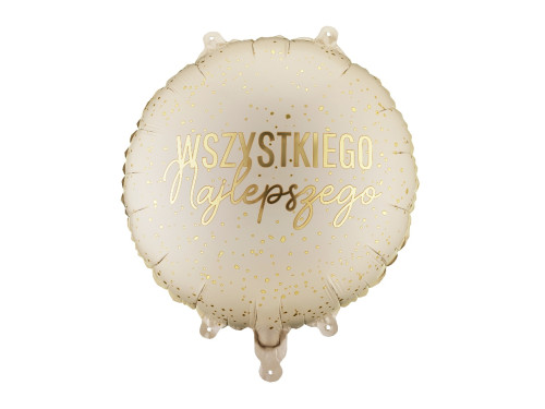 Foil balloon Wszystkiego Najlepszego - beige 35 cm