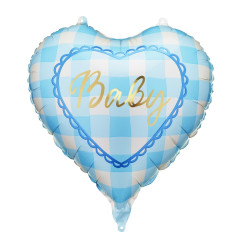 Foil balloon Heart Baby - blue 35 cm