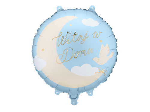 Balon foliowy Witaj w domu - niebieski 35 cm
