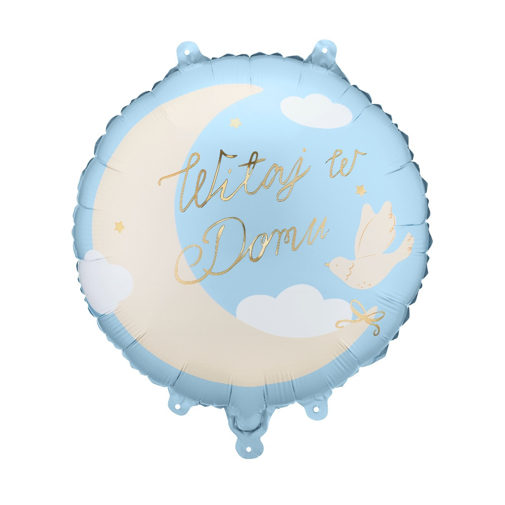 Foil balloon Witaj w domu - blue 35 cm