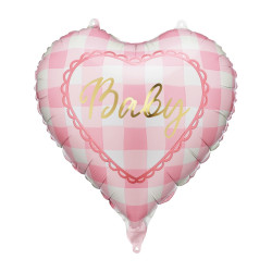 Foil balloon Heart Baby - pink 35 cm