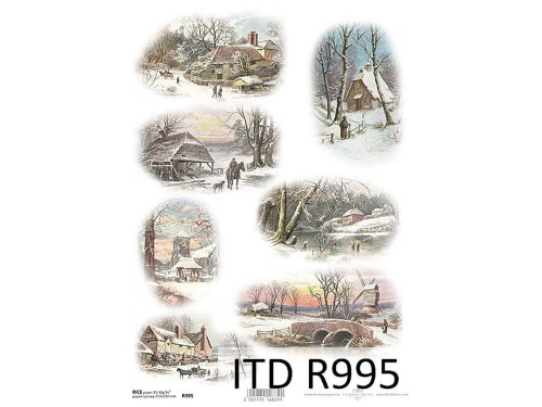 Papier do decoupage A4 - ITD Collection - ryżowy, R995