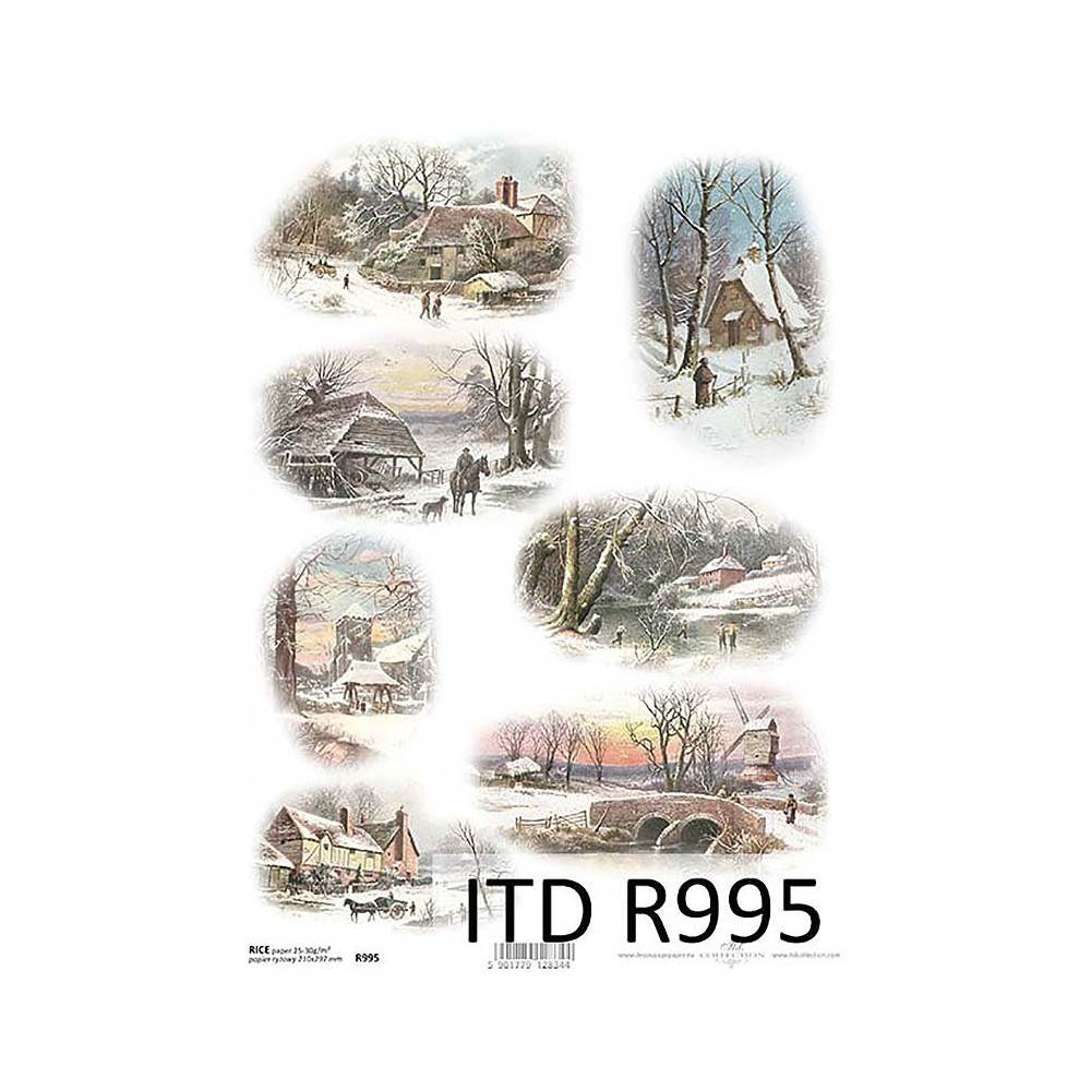 Papier do decoupage A4 - ITD Collection - ryżowy, R995