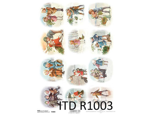 Papier do decoupage A4 - ITD Collection- ryżowy, R1003