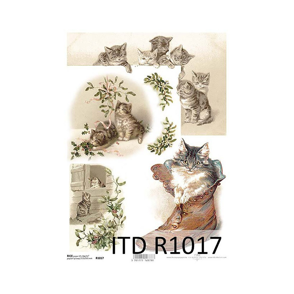 Papier do decoupage A4 - ITD Collection - ryżowy, R1017