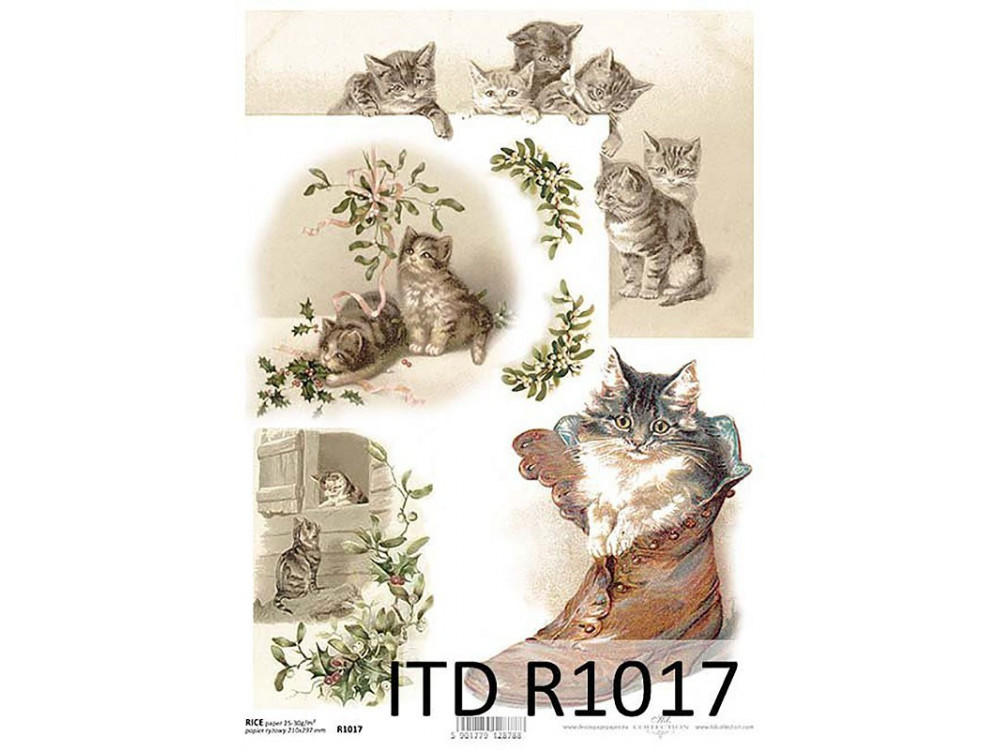 Papier do decoupage A4 - ITD Collection - ryżowy, R1017