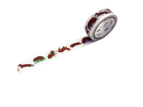 Taśma papierowa washi - MT Masking Tape x Lea Maupetit - Sausage Dog 5 m