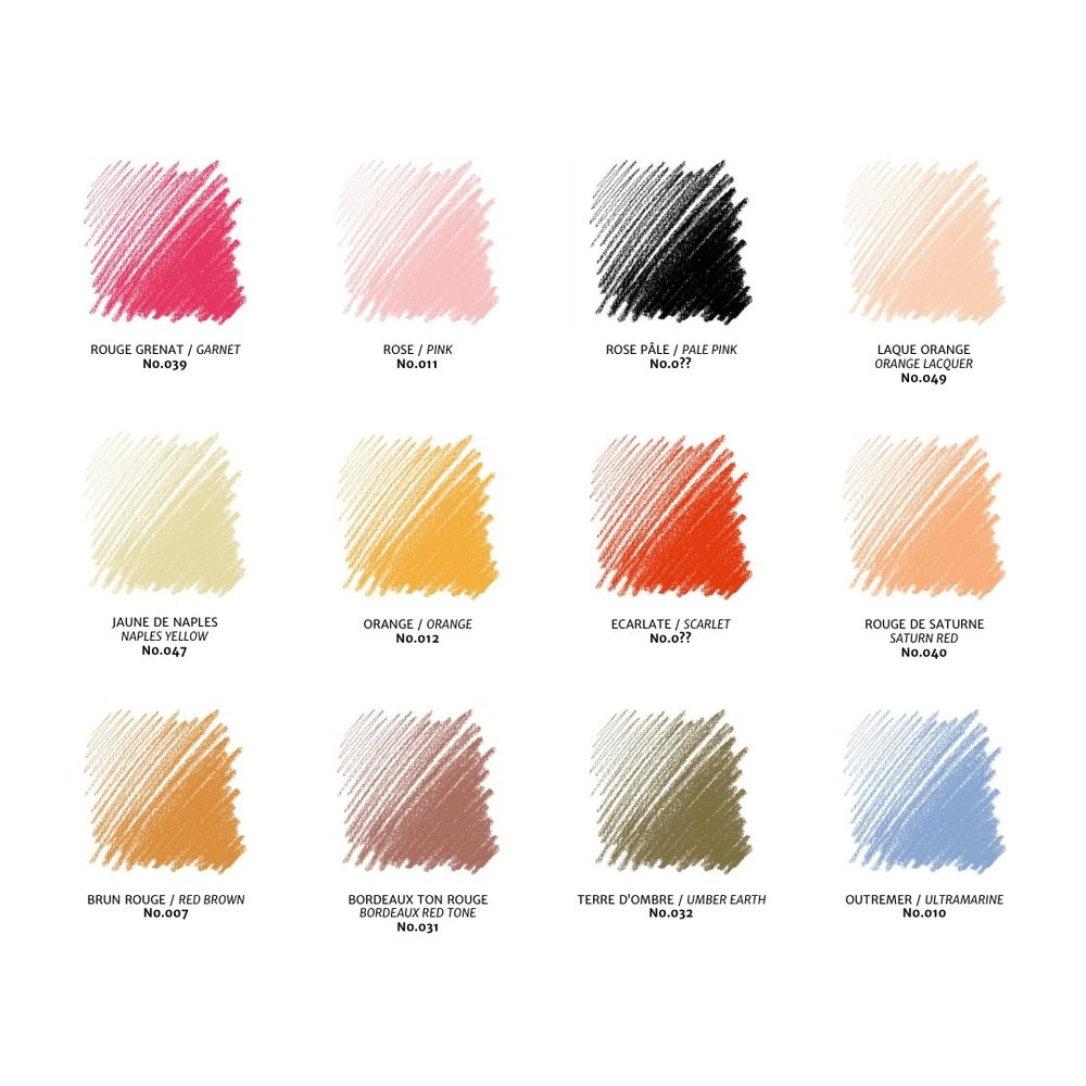 Set of Portrait Colour Carrés Pastels - Conté à Paris - 12 pcs
