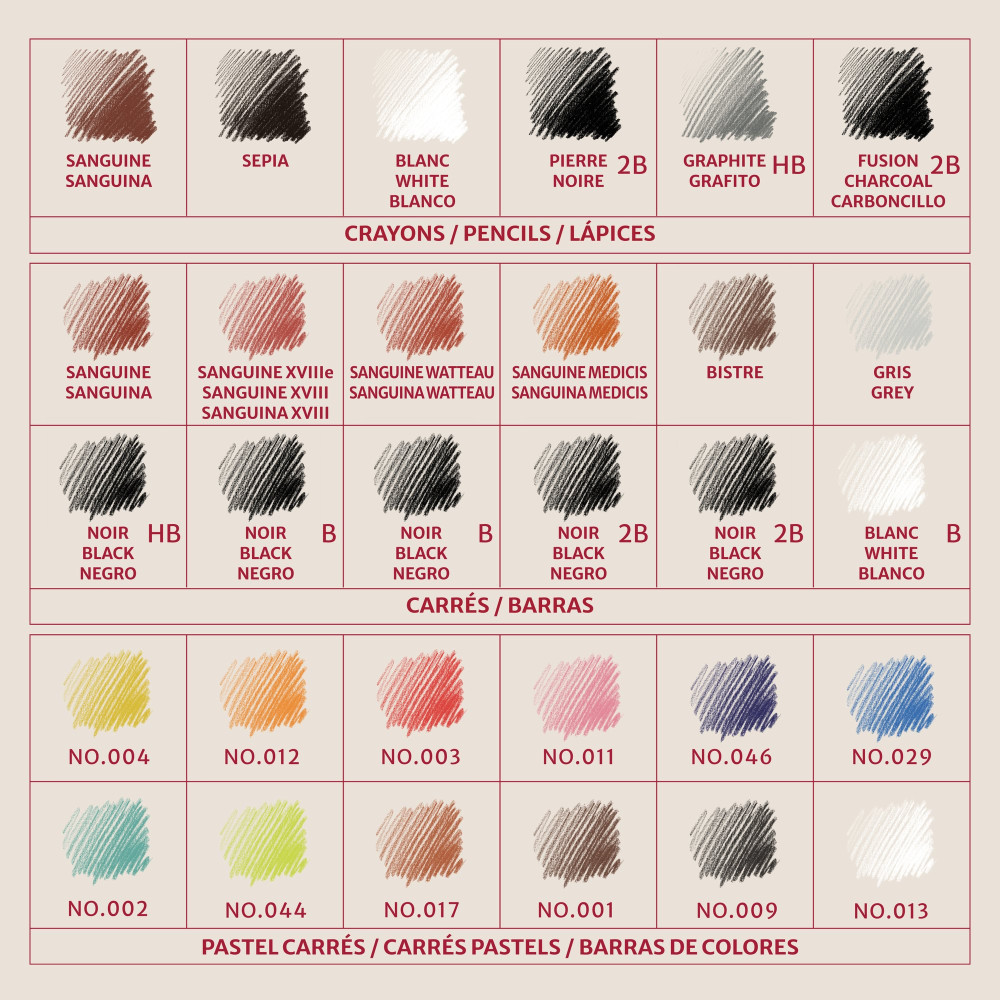 Set of Carrés Pastels sketch set - Conté à Paris - 33 pcs