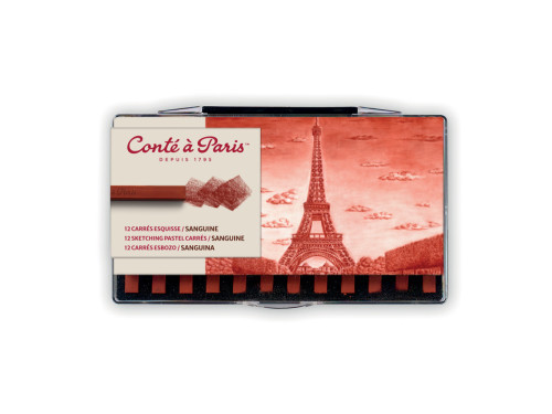 Set of Sketching Carrés Pastels - Conté à Paris - Sanguine 12 pcs