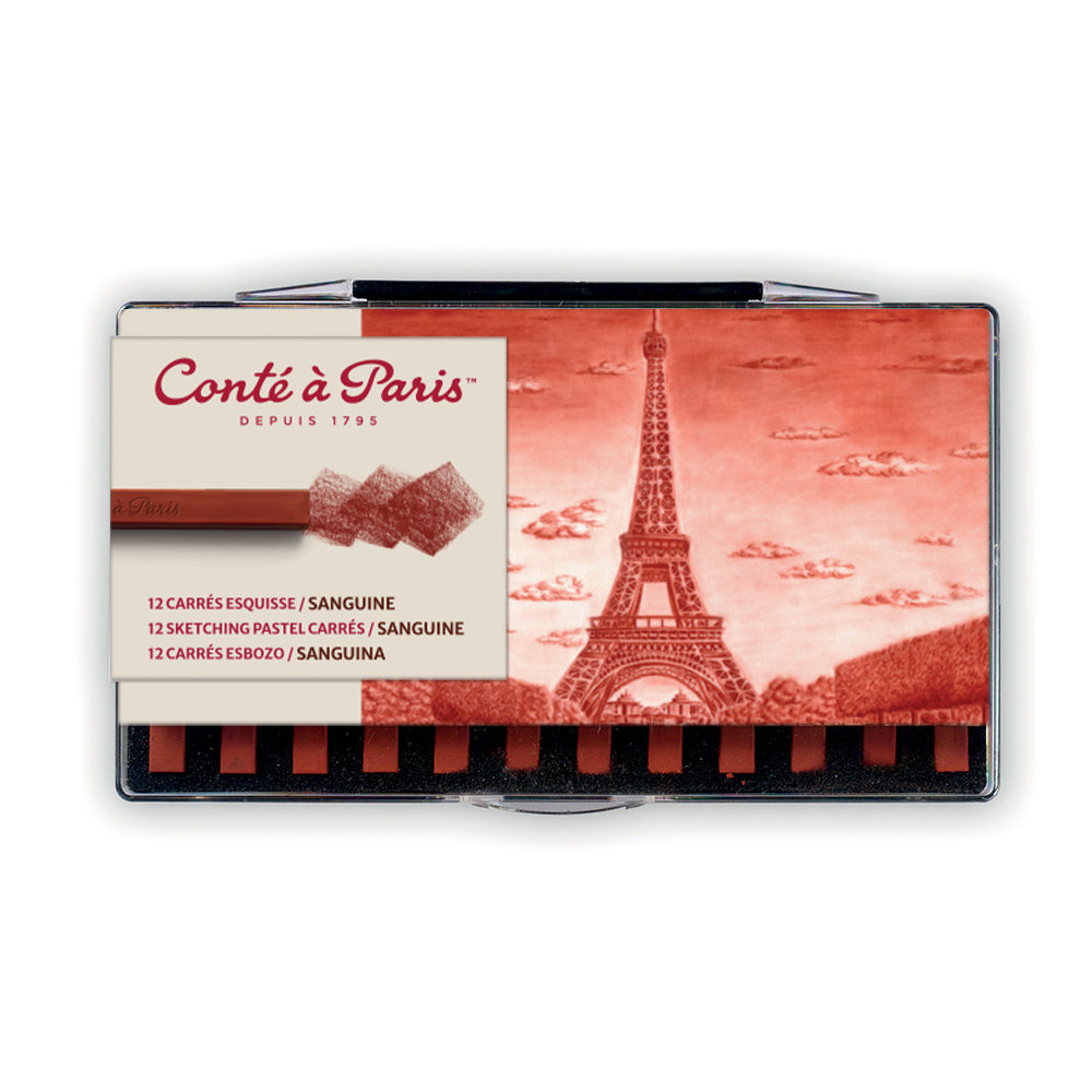 Set of Sketching Carrés Pastels - Conté à Paris - Sanguine 12 pcs