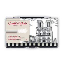 Set of Sketching Carrés Pastels - Conté à Paris - White 2B 12 pcs