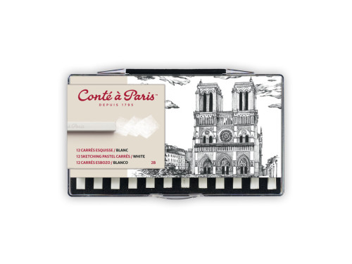 Zestaw suchych pasteli Sketching Carrés - Conté à Paris - White 2B 12 szt.