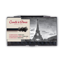 Zestaw suchych pasteli Sketching Carrés - Conté à Paris - Black B 12 szt.