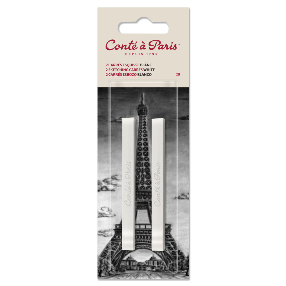 Set of Sketching Carrés Pastels - Conté à Paris - White 2B 2 pcs