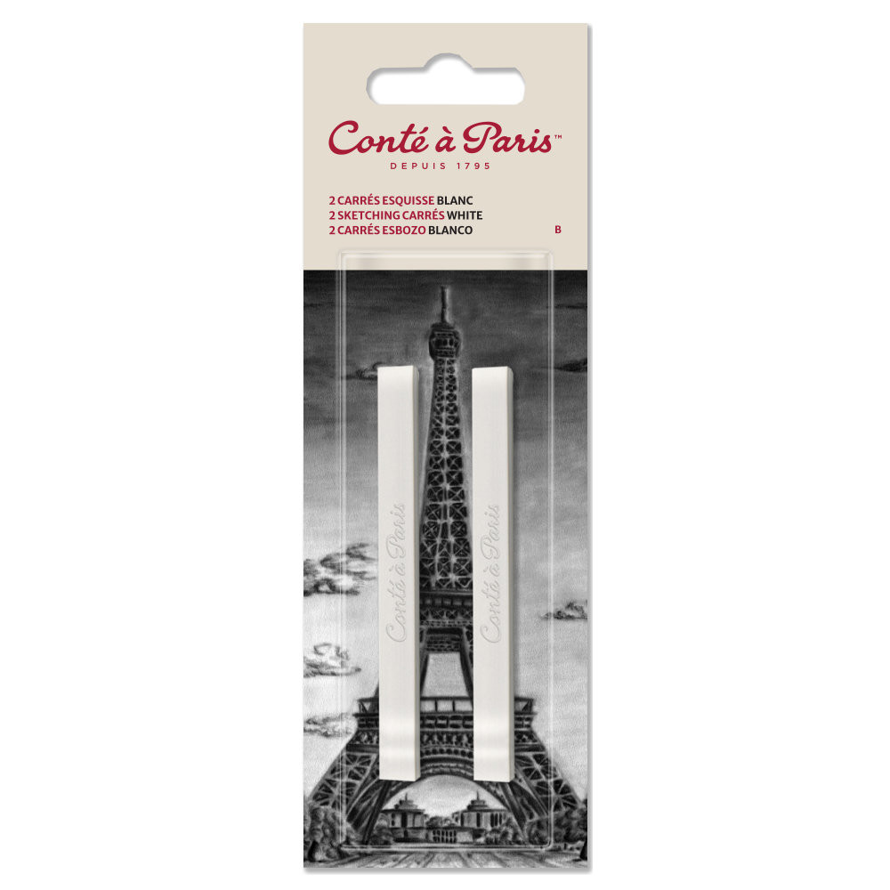 Set of Sketching Carrés Pastels - Conté à Paris - White B 2 pcs