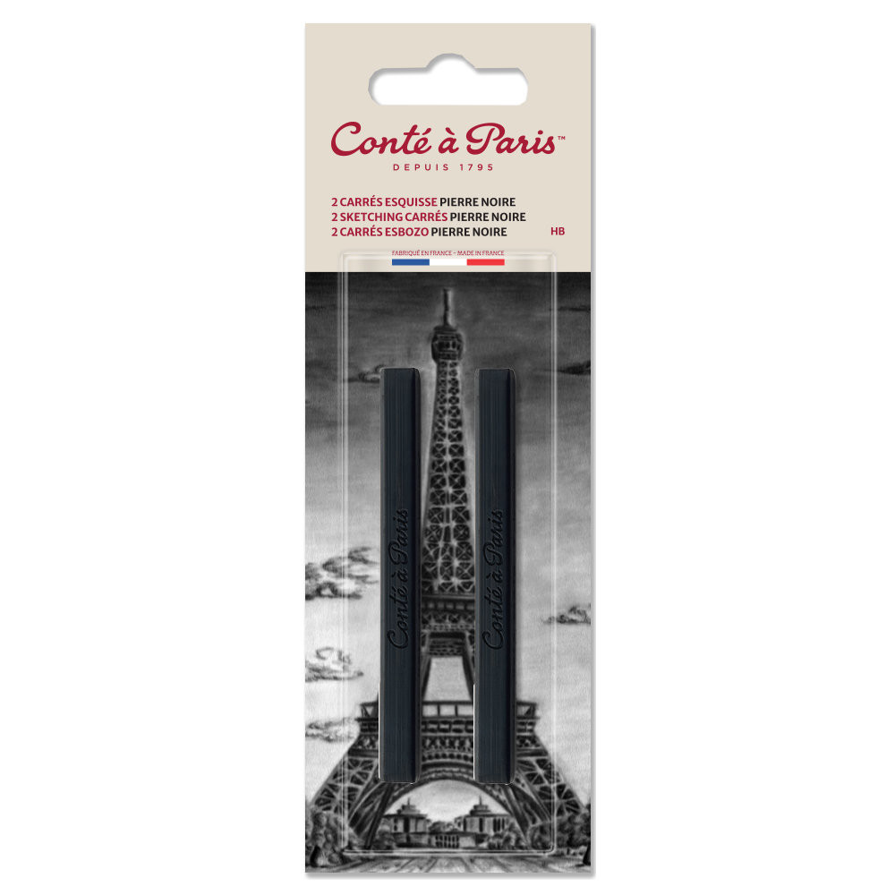 Set of Sketching Carrés Pastels - Conté à Paris - Black HB 2 pcs