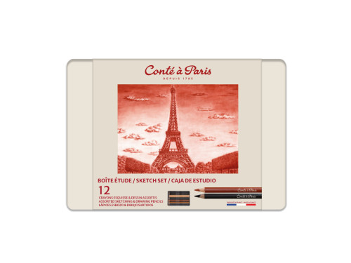 Assorted Sketching Pencils set - Conté à Paris - 12 pcs