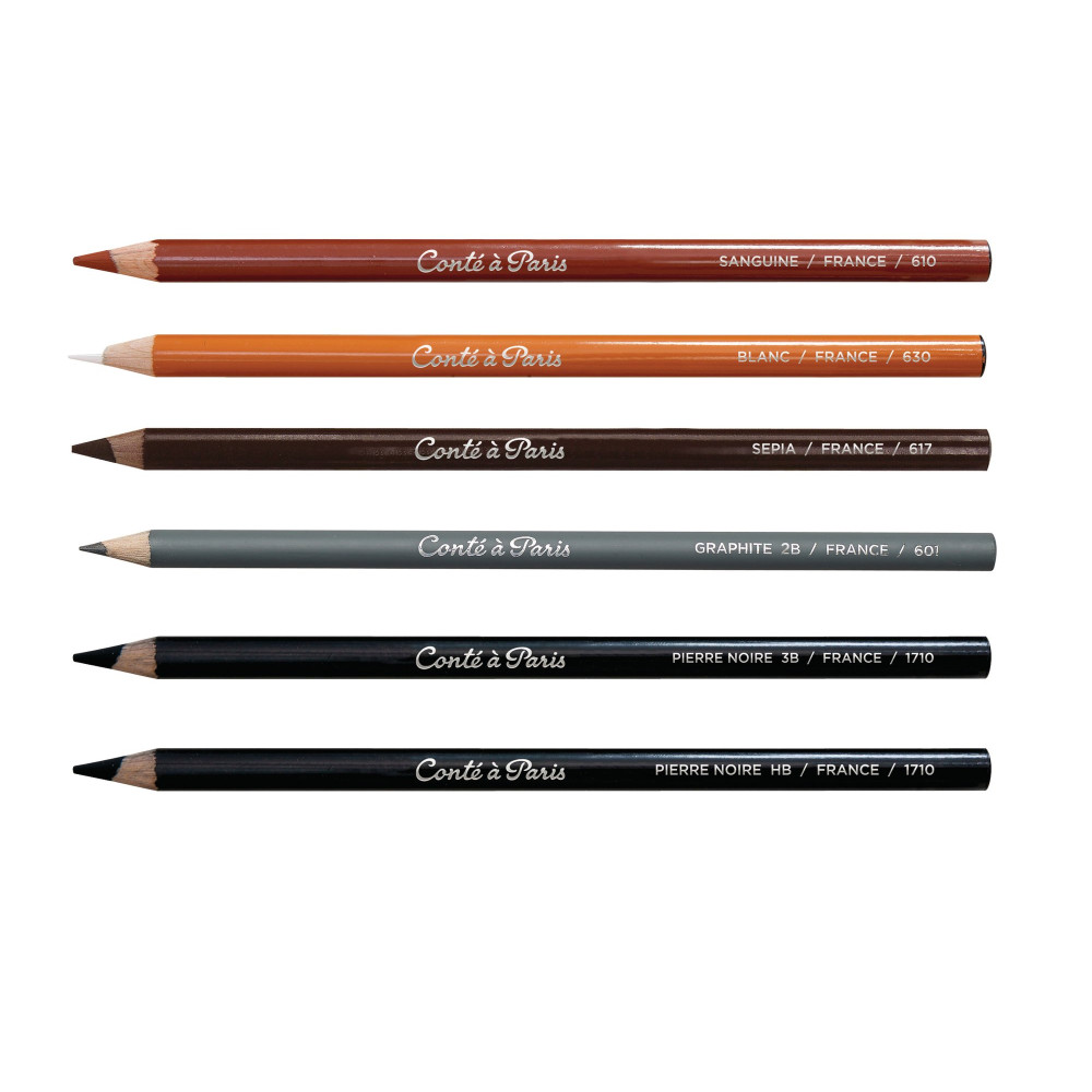Assorted Sketching Pencils set - Conté à Paris - 6 pcs