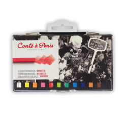 Zestaw suchych pasteli Carrés Assorted - Conté à Paris - 12 szt.