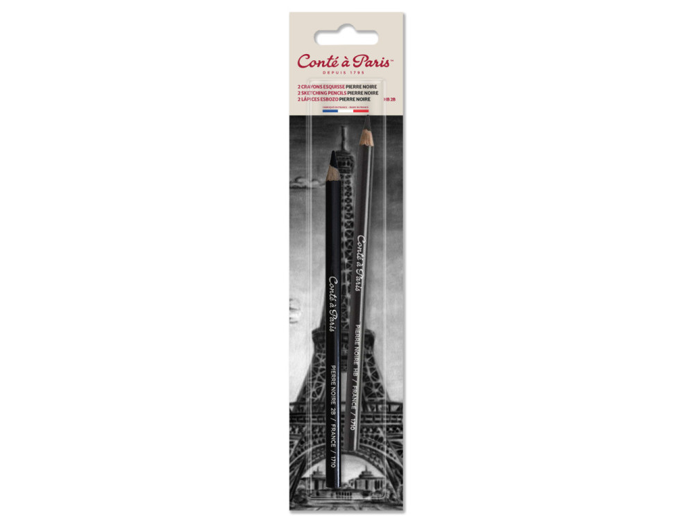 Zestaw ołówków Sketching - Conté à Paris - Black HB/2B 2 szt.