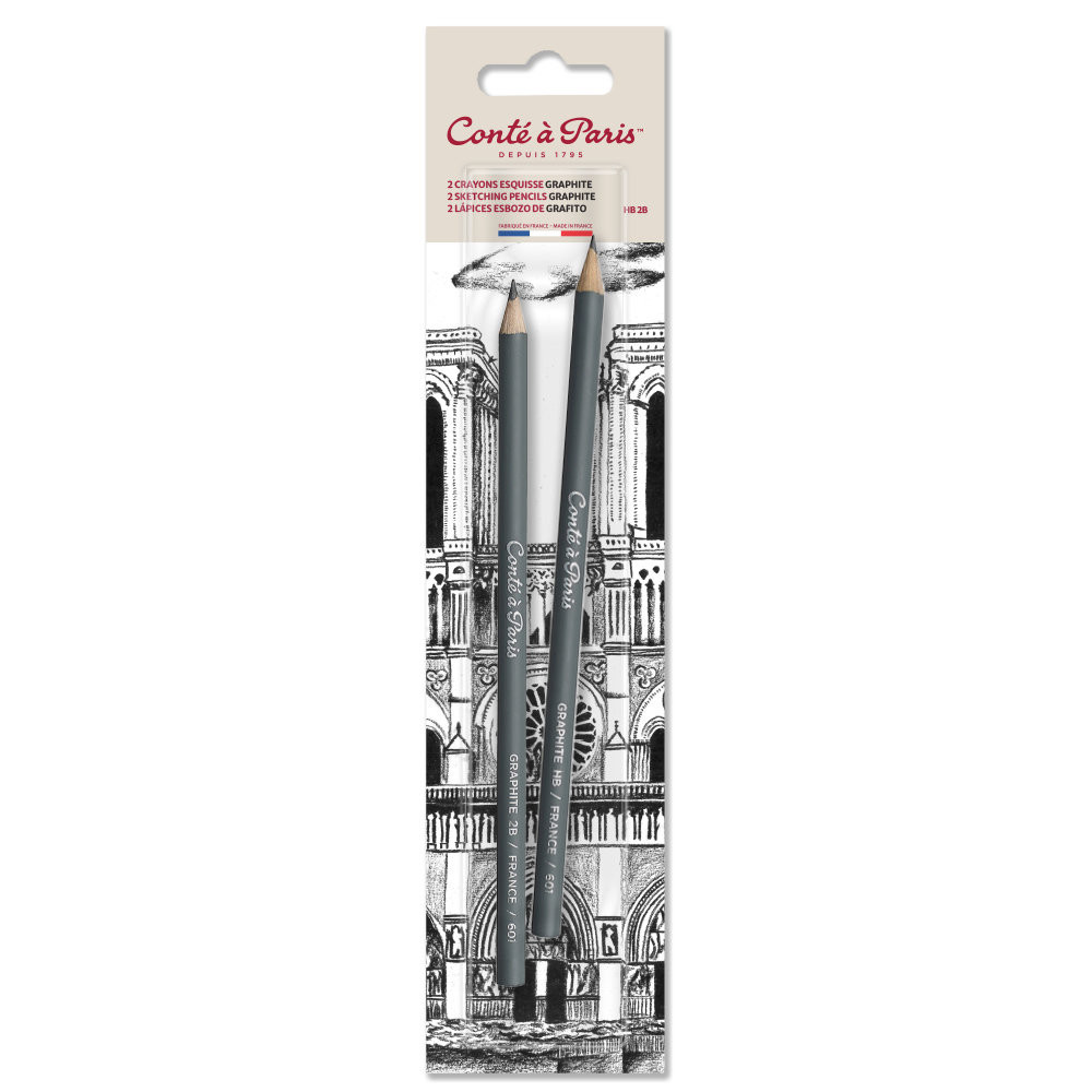 Sketching Pencils set - Conté à Paris - Graphite HB/2B 2 pcs