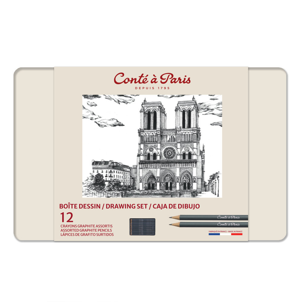 Sketching Pencils set - Conté à Paris - Graphite 12 pcs