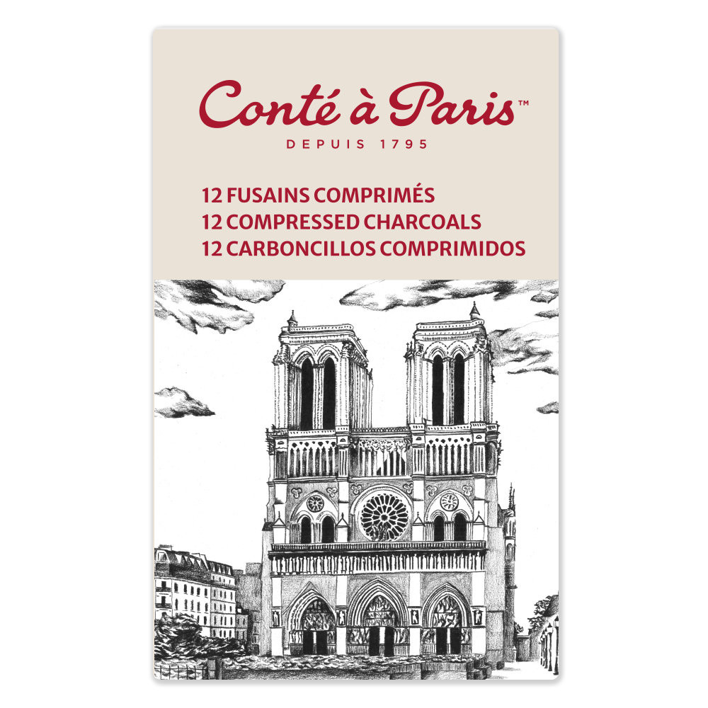 Set od Compressed Charcoal 2359 - Conté à Paris - 12 pcs