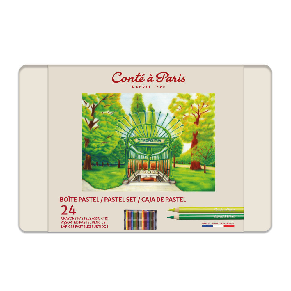 Set of Assorted Pastel Pencils - Conté à Paris - 24 pcs
