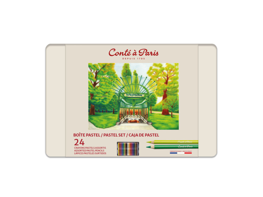Set of Assorted Pastel Pencils - Conté à Paris - 24 pcs