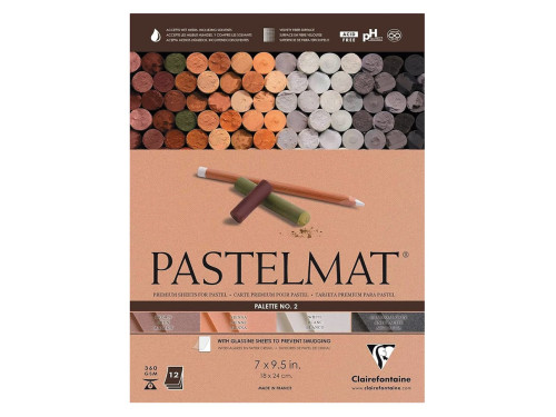 Pastelmat paper pad - Clairefontaine - no. 2 18 x 24 cm 360 g 12 sheets