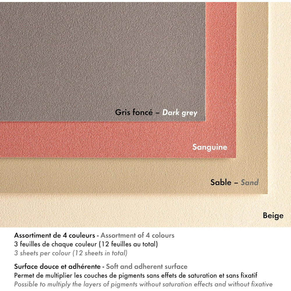 Pastelmat paper pad - Clairefontaine - no. 7 24 x 30 cm 360 g 12 sheets