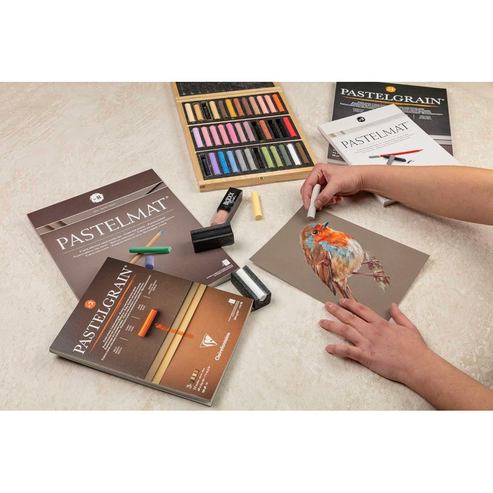 Pastelmat paper pad - Clairefontaine - no. 7 24 x 30 cm 360 g 12 sheets