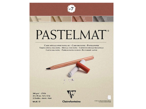 Pastelmat paper pad - Clairefontaine - no. 7 24 x 30 cm 360 g 12 sheets