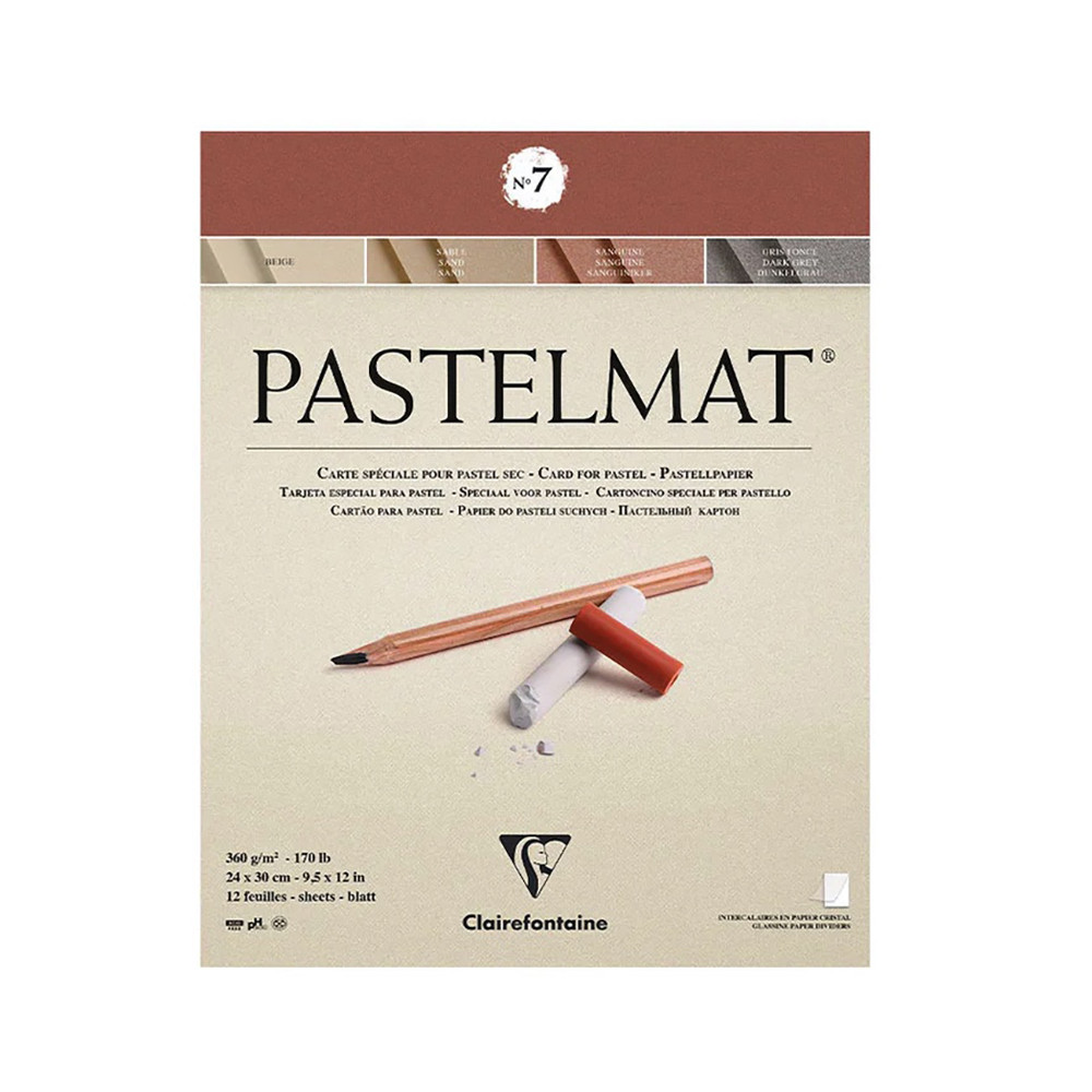 Papier do pasteli suchych Pastelmat No. 7 - Clairefontaine - 24 x 30 cm 360 g 12 ark.