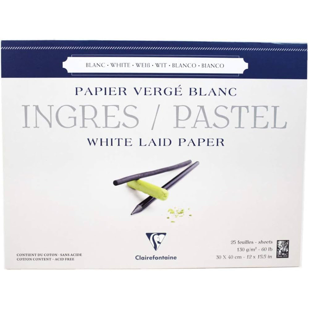 Ingres Pastel paper pad 30 x 40 cm - Clairefontaine - 130 g 25 sheets