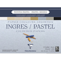 Ingres Pastel paper pad 18 x 14 cm - Clairefontaine - 130 g 25 sheets