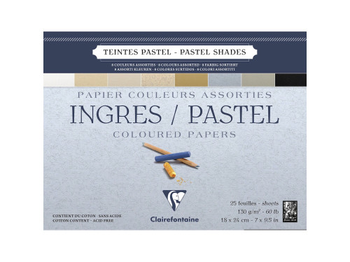 Ingres Pastel paper pad - Clairefontaine - 18 x 14 cm 130 g 25 sheets