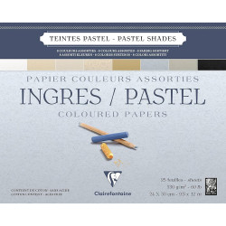 Ingres Pastel paper pad 24 x 30 cm - Clairefontaine - 130 g 25 sheets