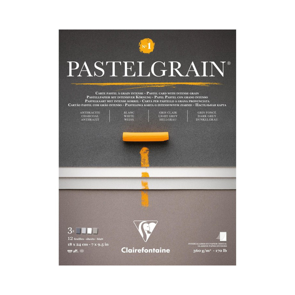 Papier do pasteli suchych PastelGrain No.1 - Clairefontaine - 18 x 24 cm 360 g 12 ark.