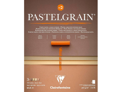Papier do pasteli suchych PastelGrain No.2 - Clairefontaine - 24 x 30 cm 360 g 12 ark.