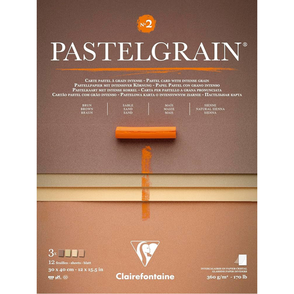 Papier do pasteli suchych PastelGrain No.2 - Clairefontaine - 30 x 40 cm 360 g 12 ark.