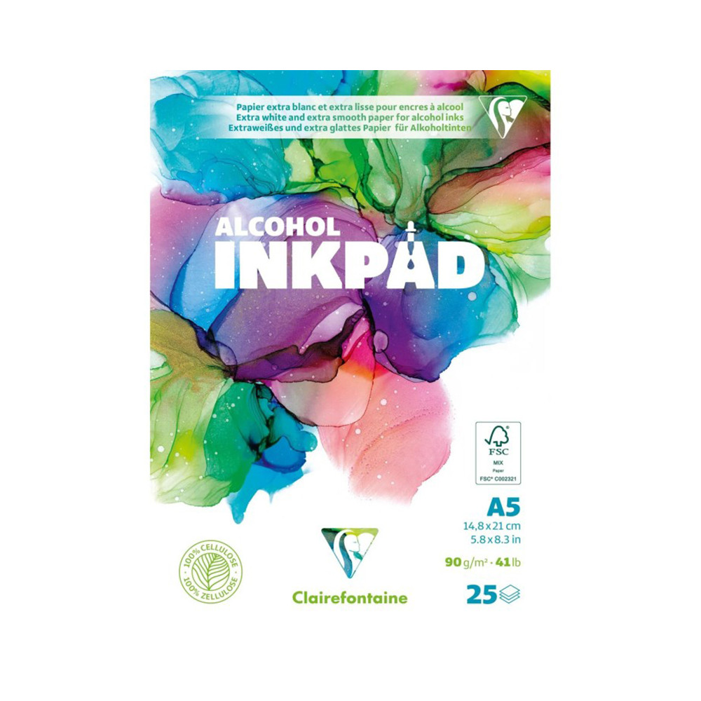 Blok Alcohol Inkpad A5 - Clairefontaine - 90 g 25 ark.