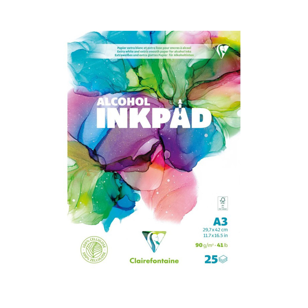 Blok Alcohol Inkpad A3 - Clairefontaine - 90 g 25 ark.