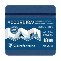 Szkicownik gładki Accordion 7,4 x 7,4 cm - Clairefontaine - 300 g 18 ark.