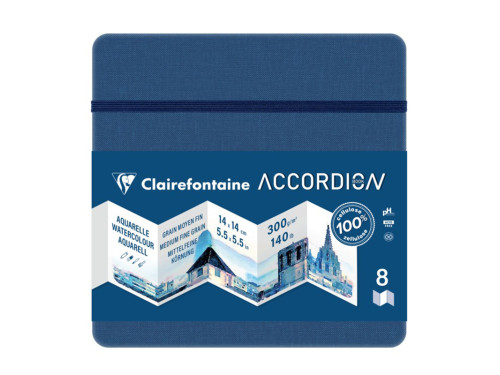 Accordion plain Sketchbook 14 x 14 cm - Clairefontaine - 300 g 8 sheets