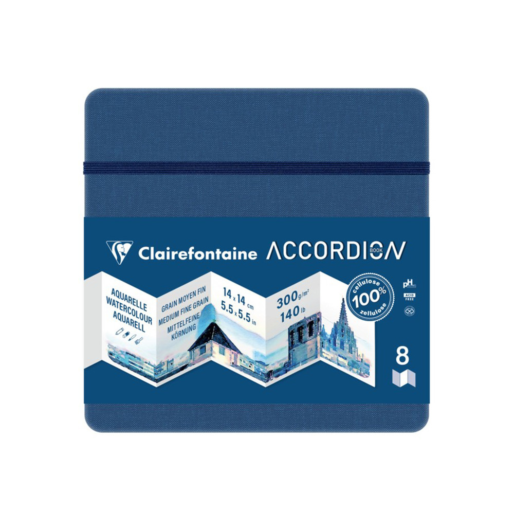Szkicownik gładki Accordion 14 x 14 cm - Clairefontaine - 300 g 8 ark.