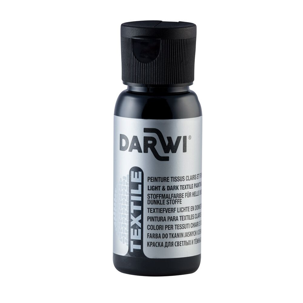 Farba do tkanin Textile - Darwi - Black 50 ml