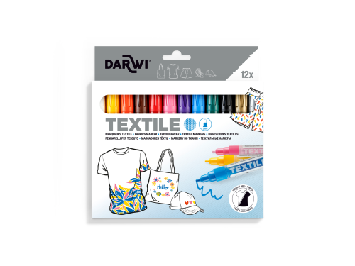 Set of Textile fabric markers - Darwi - 2 mm 12 pcs