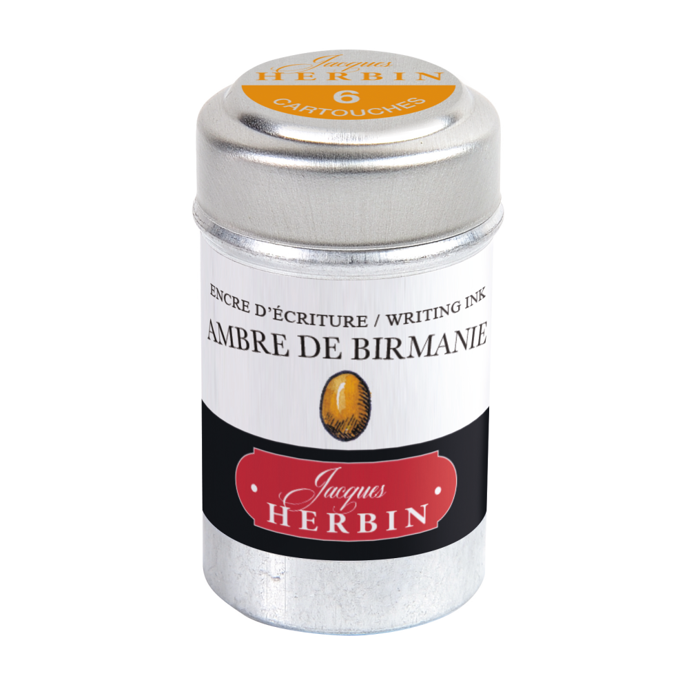Naboje atramentowe - J.Herbin - Amber of Birmany 6 szt.